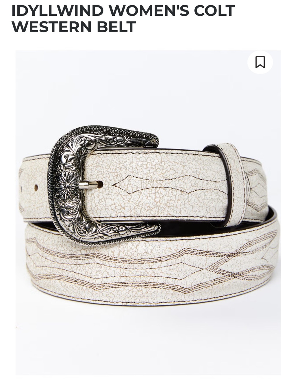 IDYLLWIND WOMEN'S COLT
WESTERN BELT Silver Buckle
